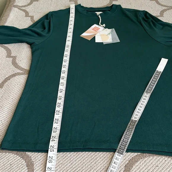 Thread & Supply micro- modal ribbed Forrest green long sleeve shirt, size XLP - Picture 8 of 10